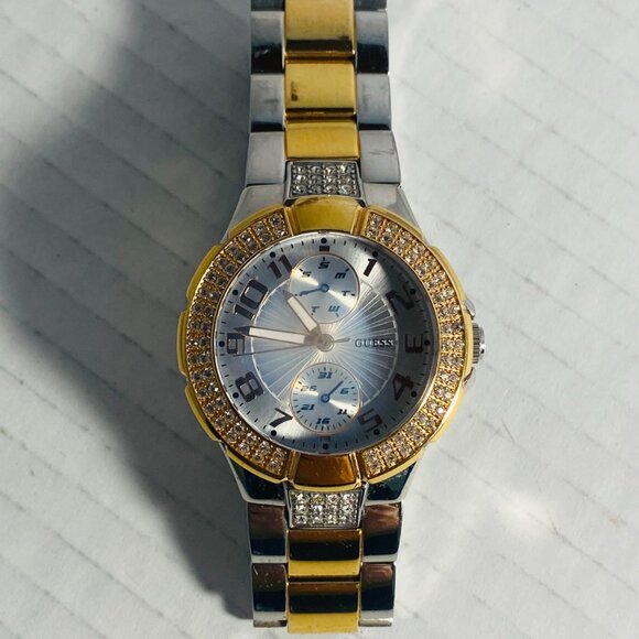 Guess U13586L2 Waterpro Women\'s Watch Two Tone Case Band Day Date Gem Set Bezel main image 15